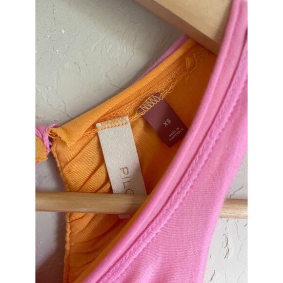 Pilcro Anthropologie Size XS Bubblegum Pink Orange Reversible Tank Top Ruched Mo - Picture 9 of 11